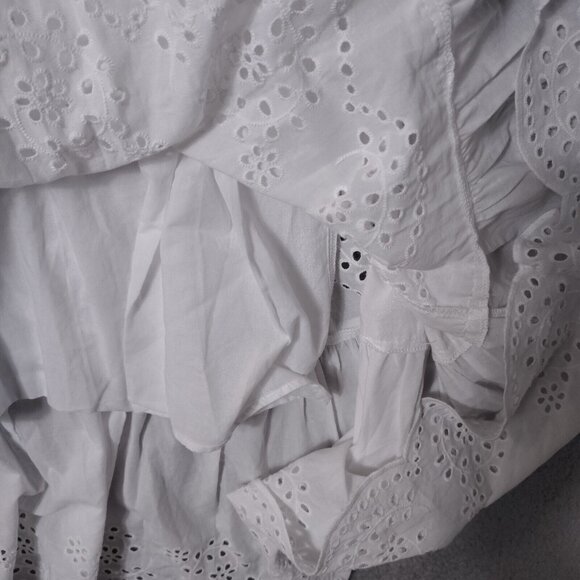 NWT 🤍Andrew Marc New York Dress Women's Medium White Eyelet Tie-Shoulder - Picture 14 of 15